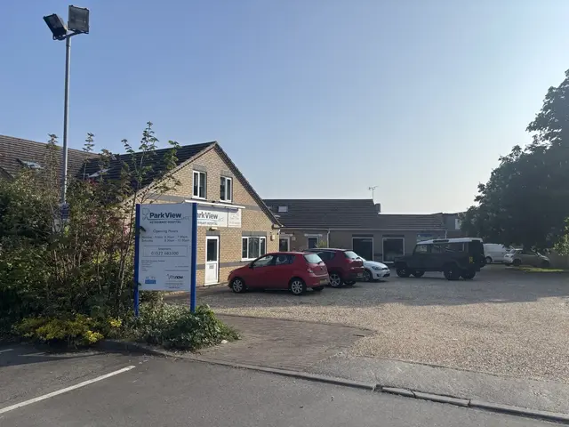 Entrance area at Park View Vets in Lincoln displaying Vets Now out-of-hours signage