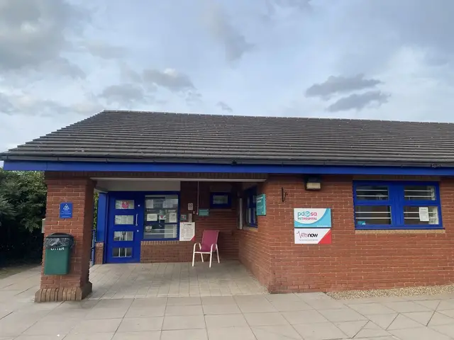 Exterior view of Derby Vets Now partner clinic showing surrounding pathways and building